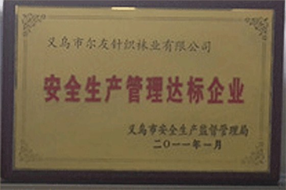 尔友针织-2011年安全生产管理达标企业