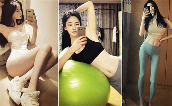 嫩模练瑜伽晒自拍长腿逆天 尔友针织有做同款瑜伽服