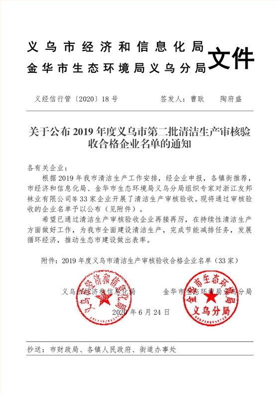 尔友针织清洁生产