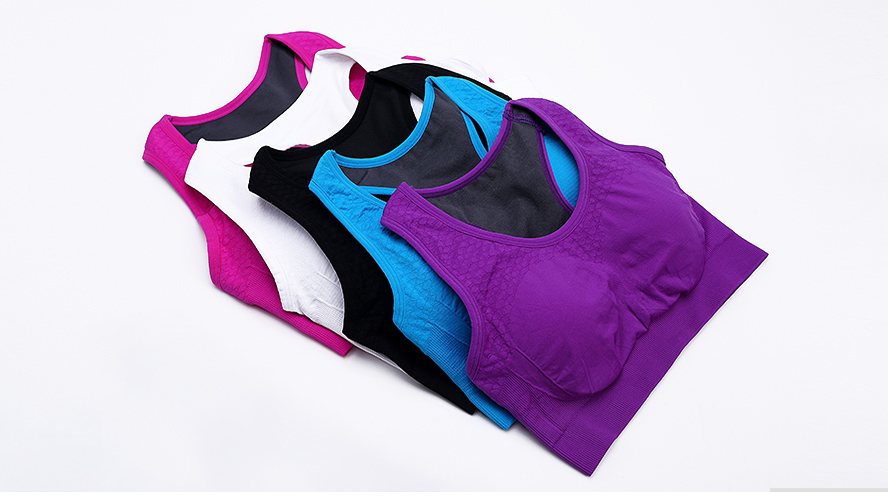 尔友针织加工运动文胸舒适美体塑身，吸湿排汗，富有弹性，采用的材质安全健康！