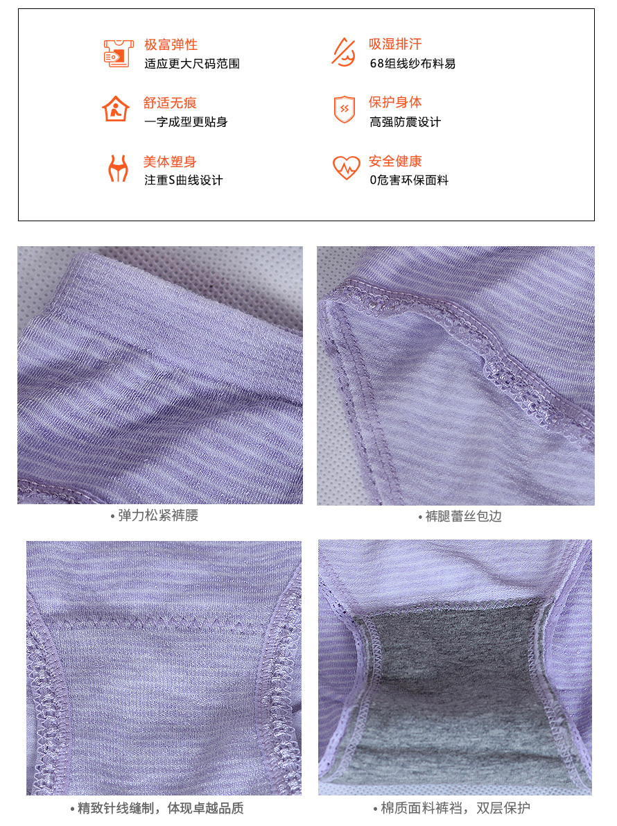 义乌尔友针织加工20907女士内裤，女内裤具有舒适美体塑身，吸湿排汗，富有弹性等特性，材质采用的不含偶氮的材料，安全健康！