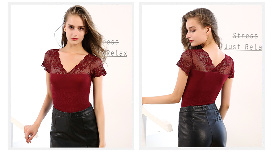 时尚潮流，迷人的着装就来一款义乌尔友针织内衣代工厂生产加工的6603无缝针织女士蕾丝衫！