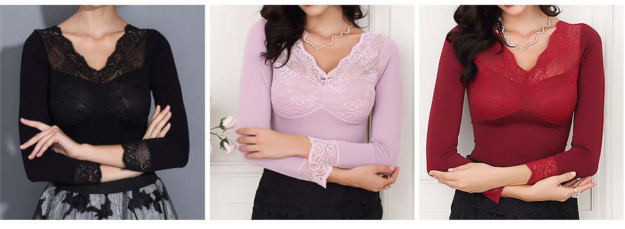 义乌尔友针织内衣代工厂生产加工6615女士蕾丝衫多种款式多种颜色供您选择。