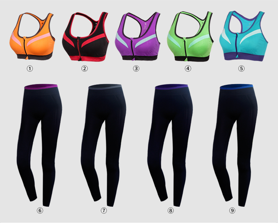 尔友针织加工的梵雪儿系列瑜伽服6817+8100运动文胸套装套多款多色供你选择。