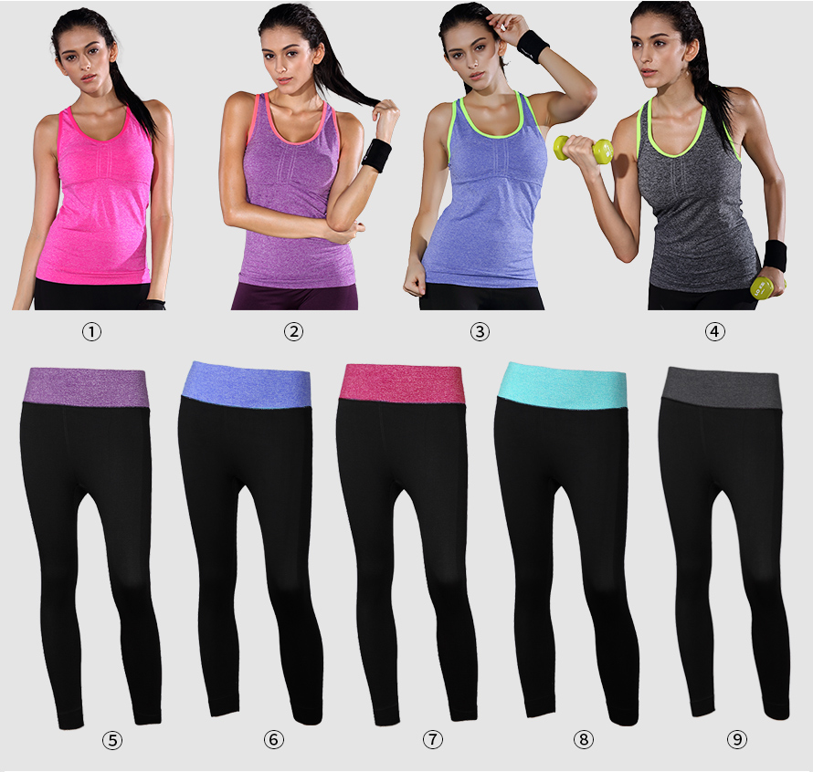 尔友针织生产W15-7+2517运动瑜伽服套装多种款式颜色供你选择。